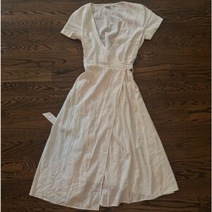 Babaton linen wrap dress.